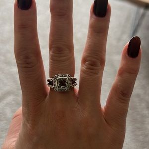 David Yurman Petite Albion Ring with Prasiolite and Pavé Diamonds